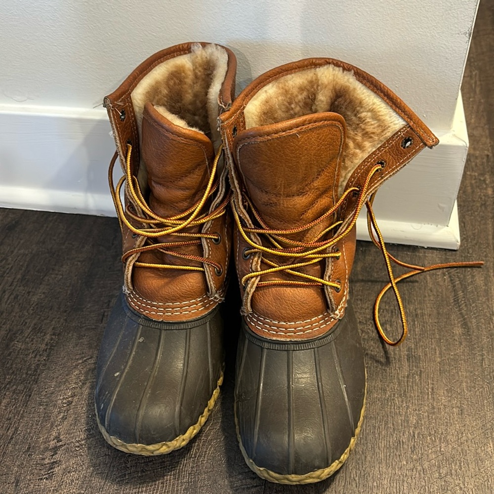 Fur Lined LL bean duck boots